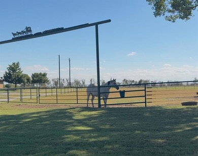 Pipe and cable fenced corral in front yard