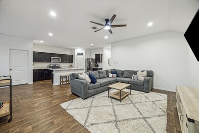 Second view of open living area.
