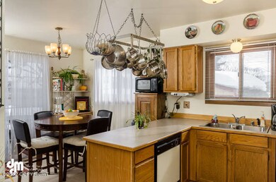 kitchen with pot rack