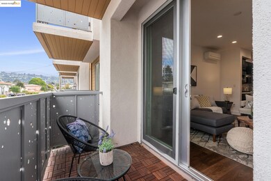 Balcony with a wall mounted air conditioner