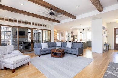 Step inside to the spacious open concept living, d