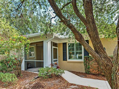 Screened porch and front door