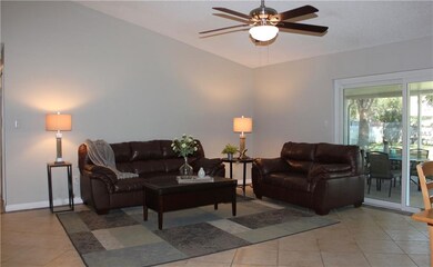 Freshly painted Great Room with vaulted ceilings a