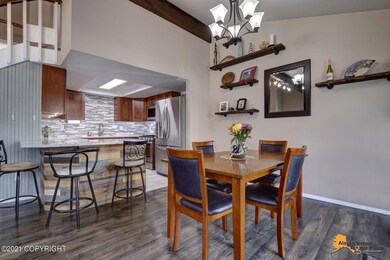 Dining area open to the new kitchen