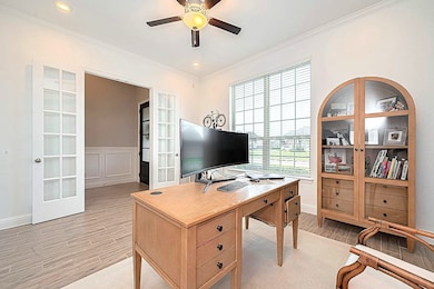 Private study with double glass door privacy