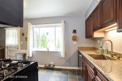 Stainless Steel appliances, slate floor