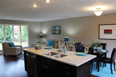 Kitchen, Dining, and Living Area