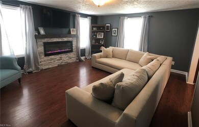 Living room with LED fireplace