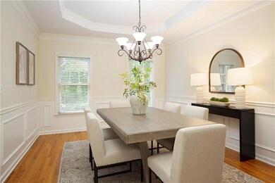 The oversized dining room is perfect for hosting holidays and celebrations.