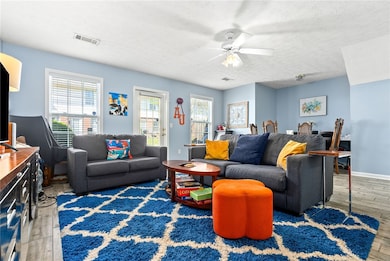 Open living room with breakfast nook