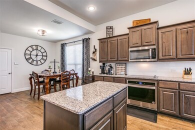 Kitchen island and dining area