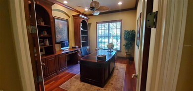 Office w/hardwood floor & Built ins