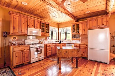 Kitchen with butcher block island