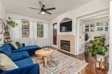 Living Room with fireplace and hardwood floors