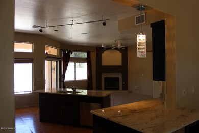 View of kitchen and family room