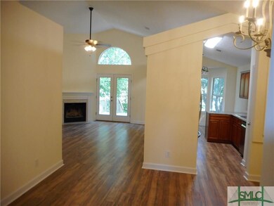 Dinning area walking into the living room .