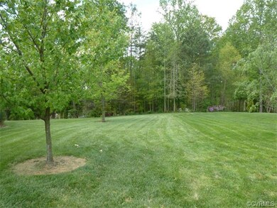 View of side yard. The woods are part of lot.