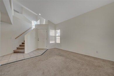 Entryway with stairway, baseboards, carpet floorin