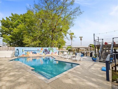 Color mural poolside