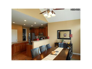 Vaulted ceiling in morning room.  Lots of light an