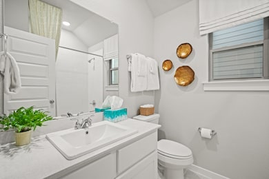 Bathroom in a Trinity Ranch Diamond Model in Elgin TX by Trophy Signature Homes