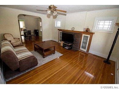 Living Room. Gleaming hardwood floors and decorati