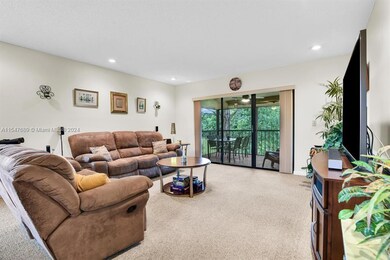 Living area with a lush view