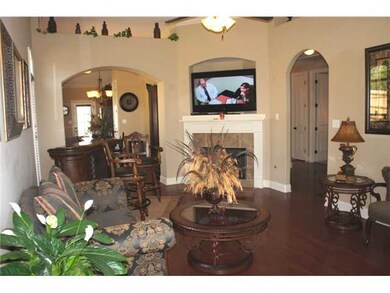 Great room with cozy fireplace.
