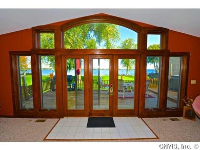 Great Room with view of deck and lake