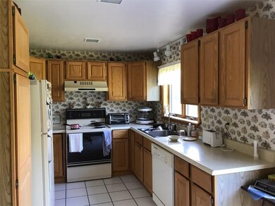 Kitchen area, window faces the...