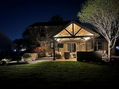 The patio at night