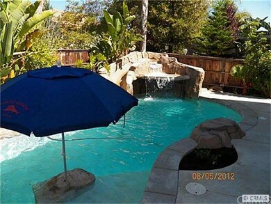 Pool waterfall and slide