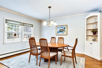 Dining area overlooking private backyard