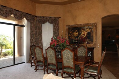 Formal dining room with views
