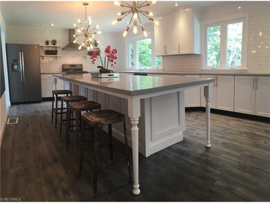 The MASSIVE kitchen island measures 12 x 4' and co