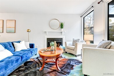Living room featuring  fireplace and a healthy amo