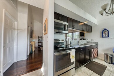 View of kitchen living room entry.