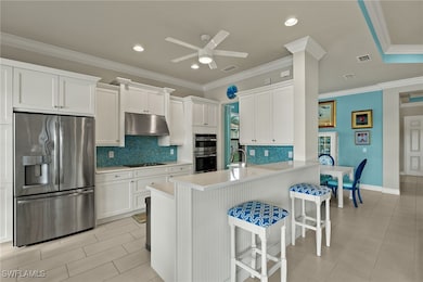 Gorgeous kitchen with breakfast bar and stainless