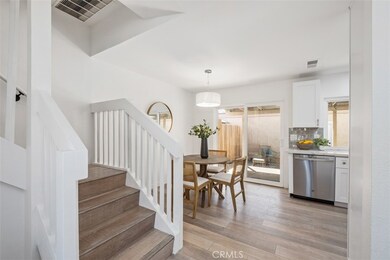 Looking into the dining area and out to the back patio.