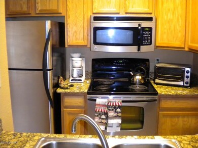 Kitchen with stainless steel appliances