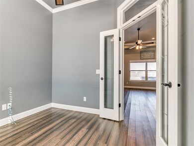 room Large Living room dark hardwood / wood-style 