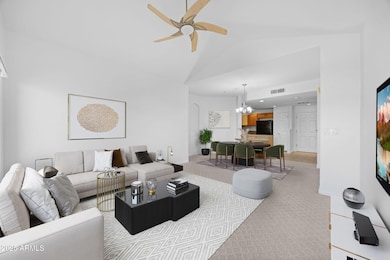Virtually staged living room