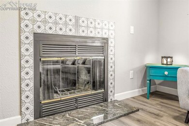 The cozy fireplace is perfect for those chilly win