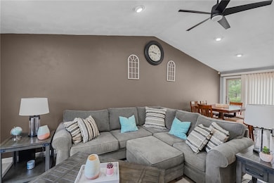Living room and dining area