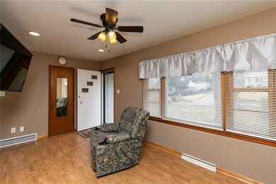 Big windows in the front of the home.