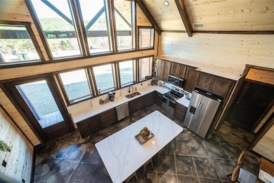 Tiled living room with a wealth of natural light, 