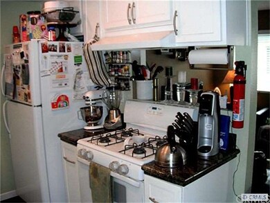 East side view of the kitchen.