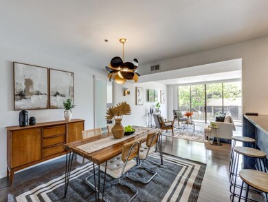 Dining room featuring a ceiling fan
