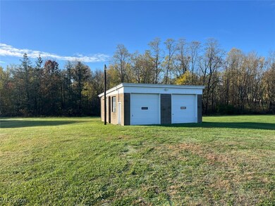 View of detached garage