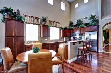 Kitchen with appliances with stainless steel finis